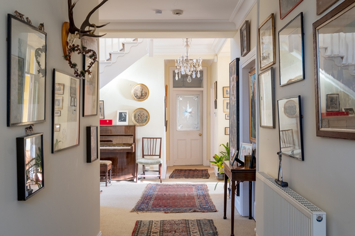Traditional Hallway, light decor and image gallery walls
