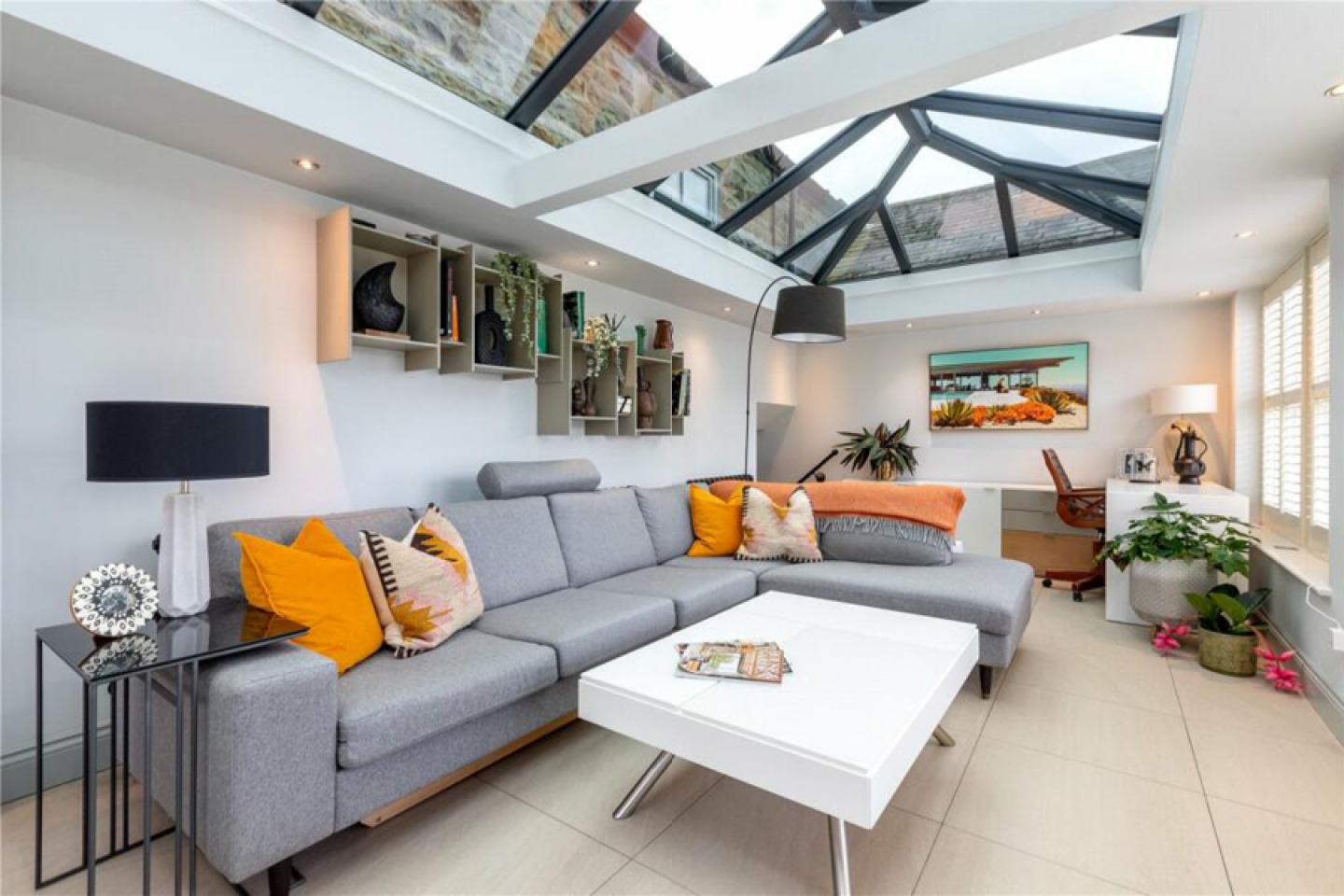 Office/den with Lantern glass roof