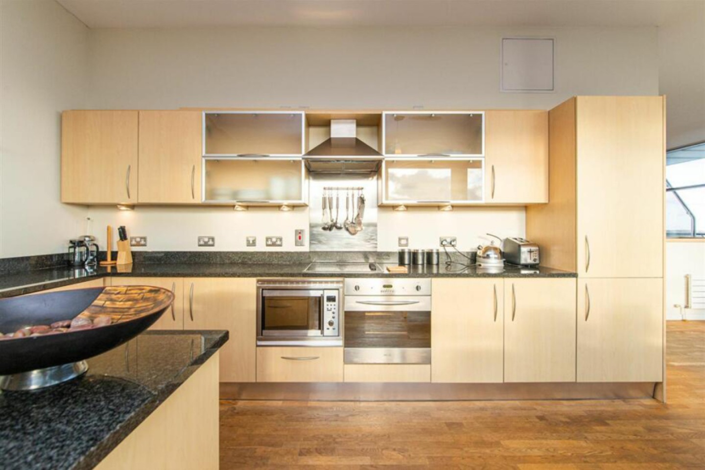 Open plan kitchen Light wood kitchen