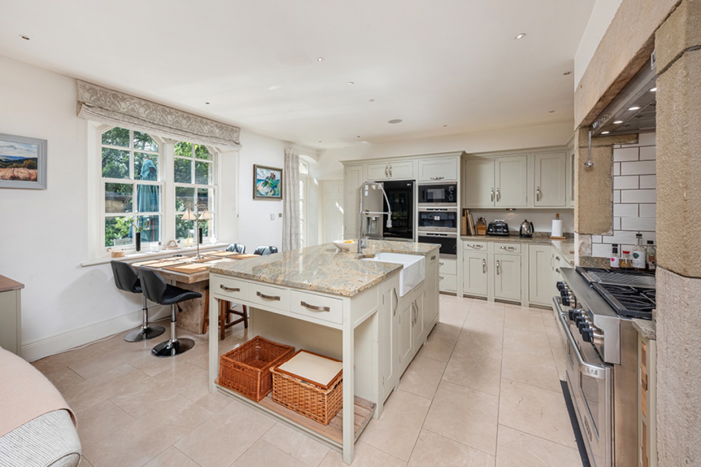 light and airy country kitchen