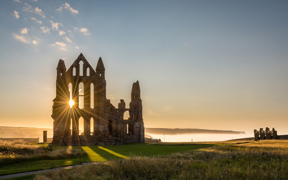 Whitby Abbey at sunset