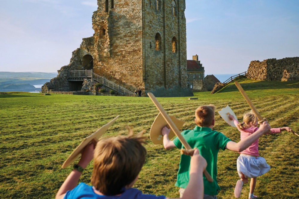 kids playing at Scarborough Castle