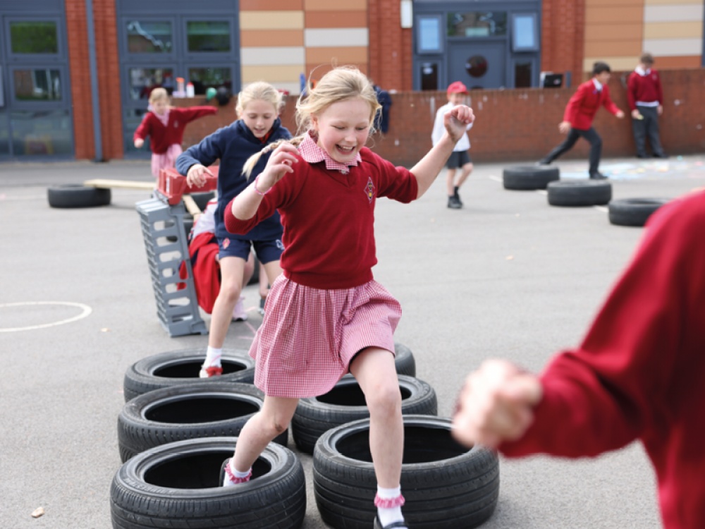 girls playing during playtime