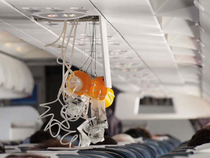 Oxygen Mask hanging down in Aeroplane
