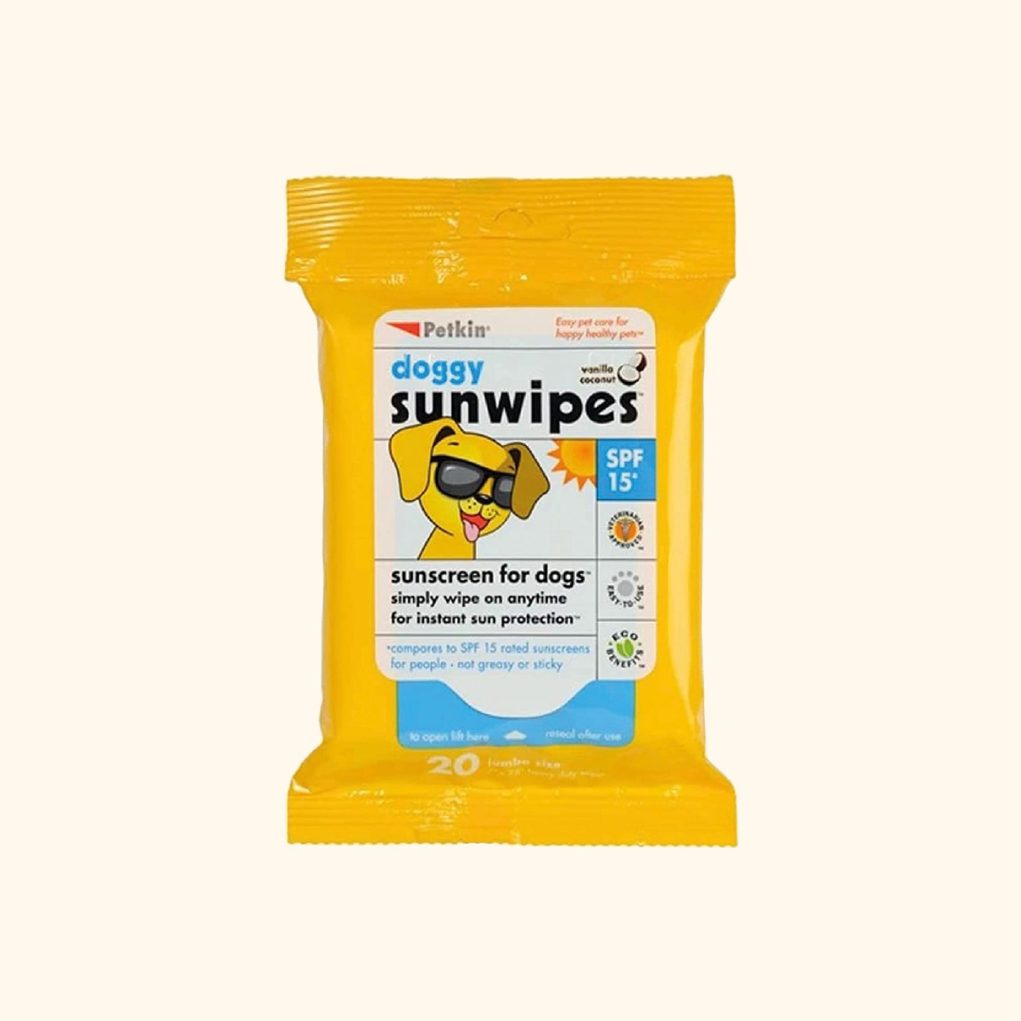 Doggy sunscreen wipes