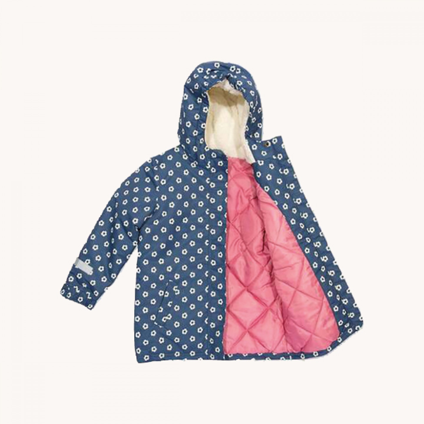 GO coat in navy floral print