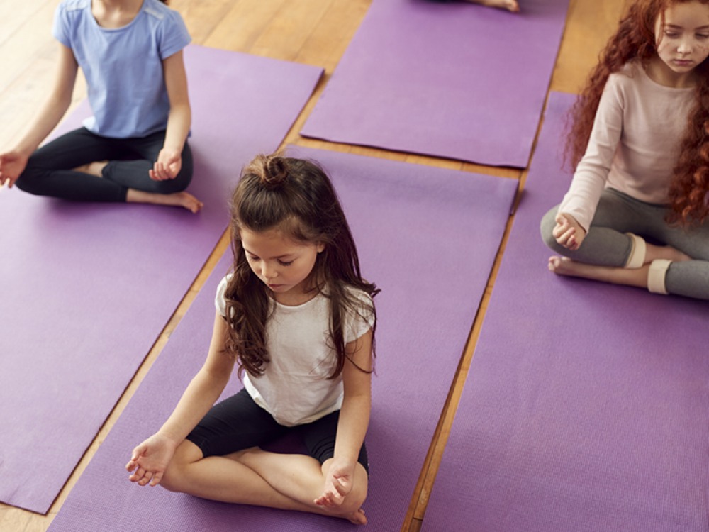 Children meditating