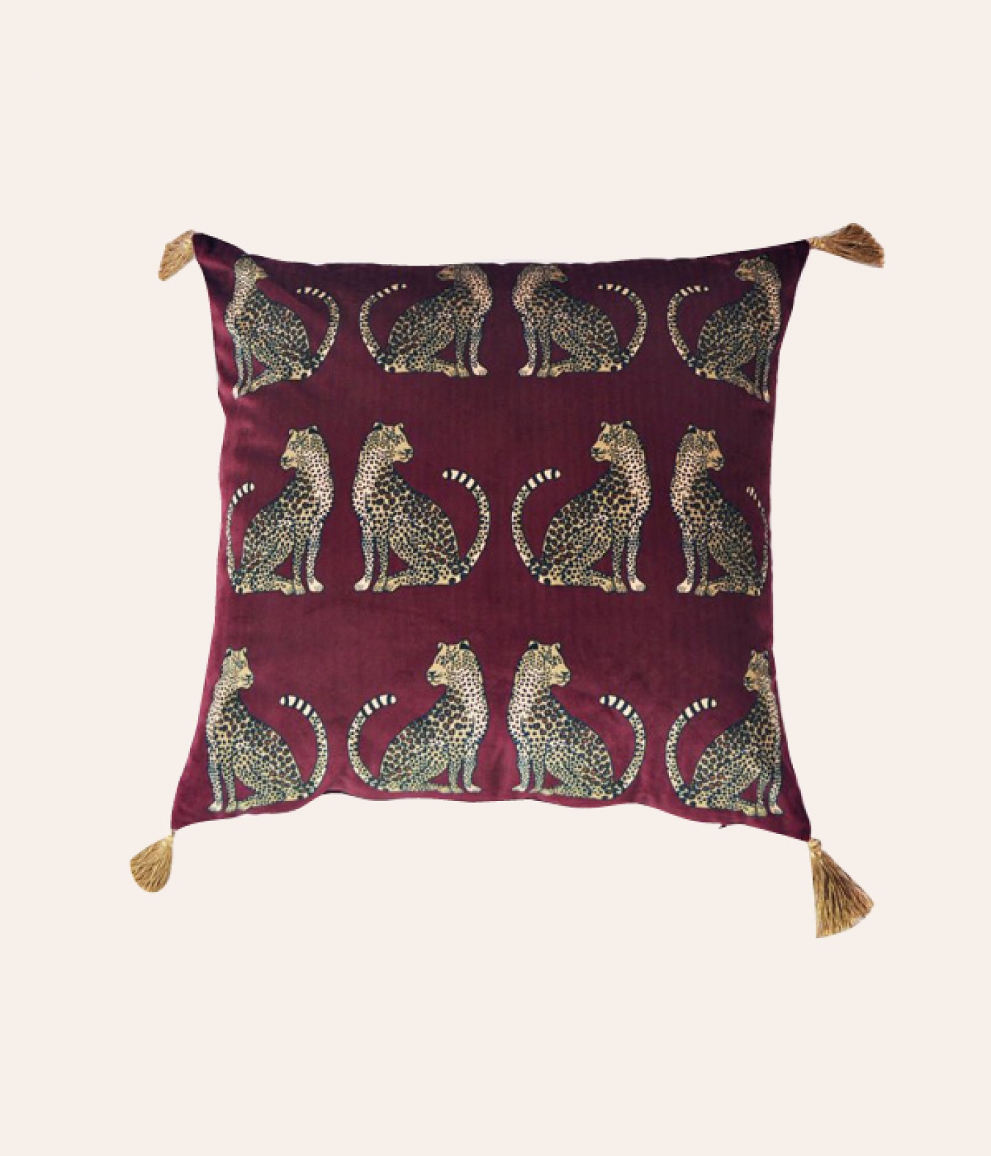 Egyptian-style leopard couch cushion