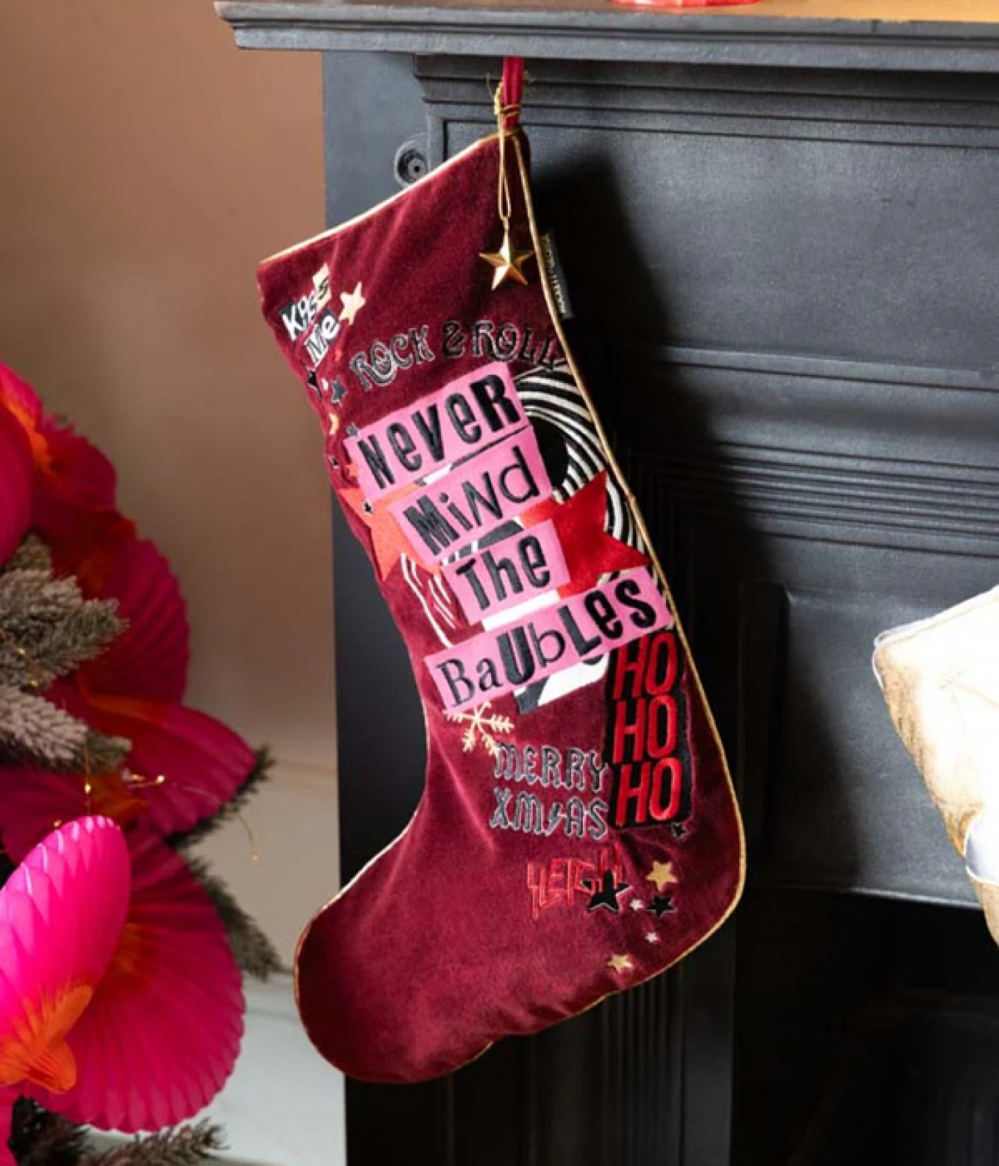 Never Mind The Baubles Christmas stocking