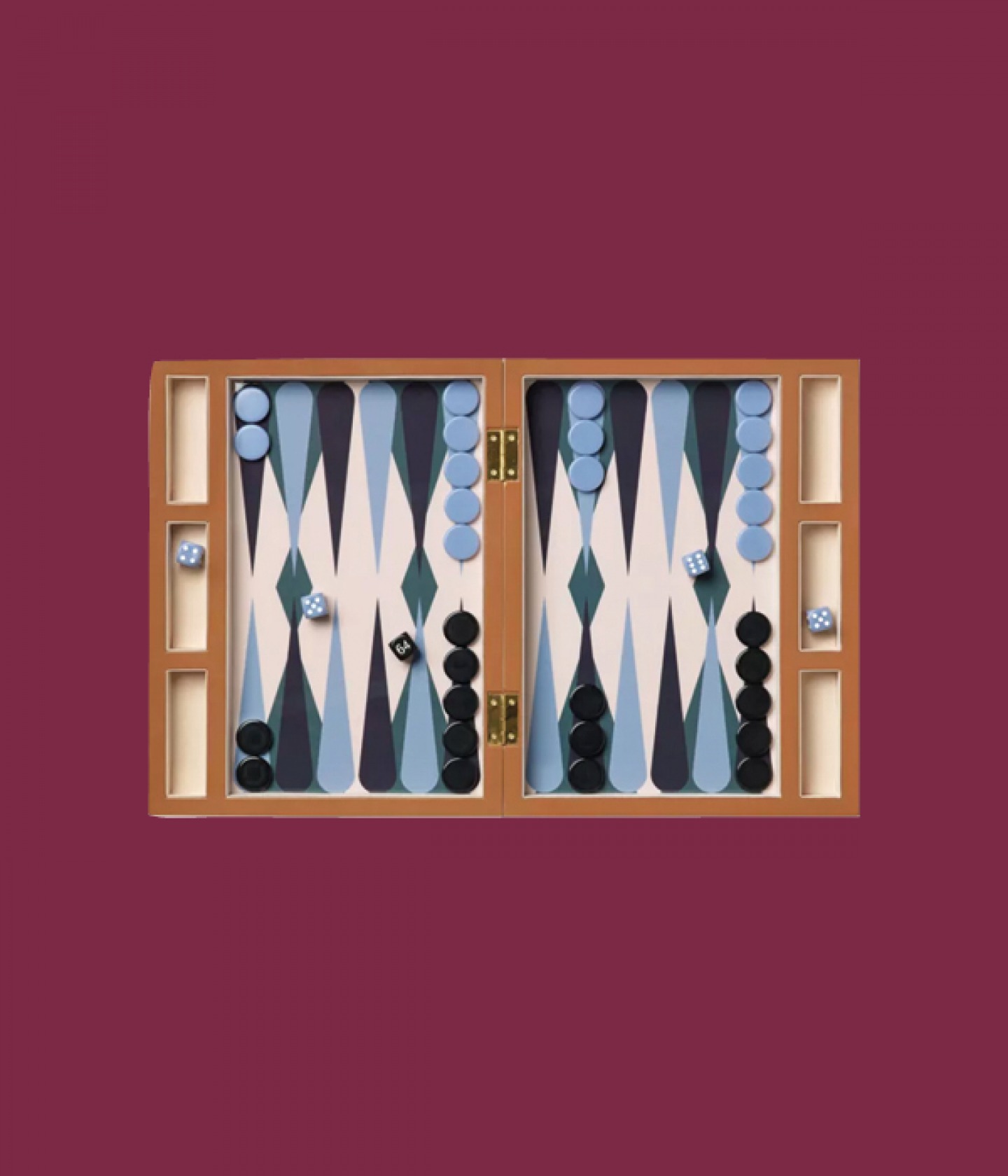 Lacquered backgammon set