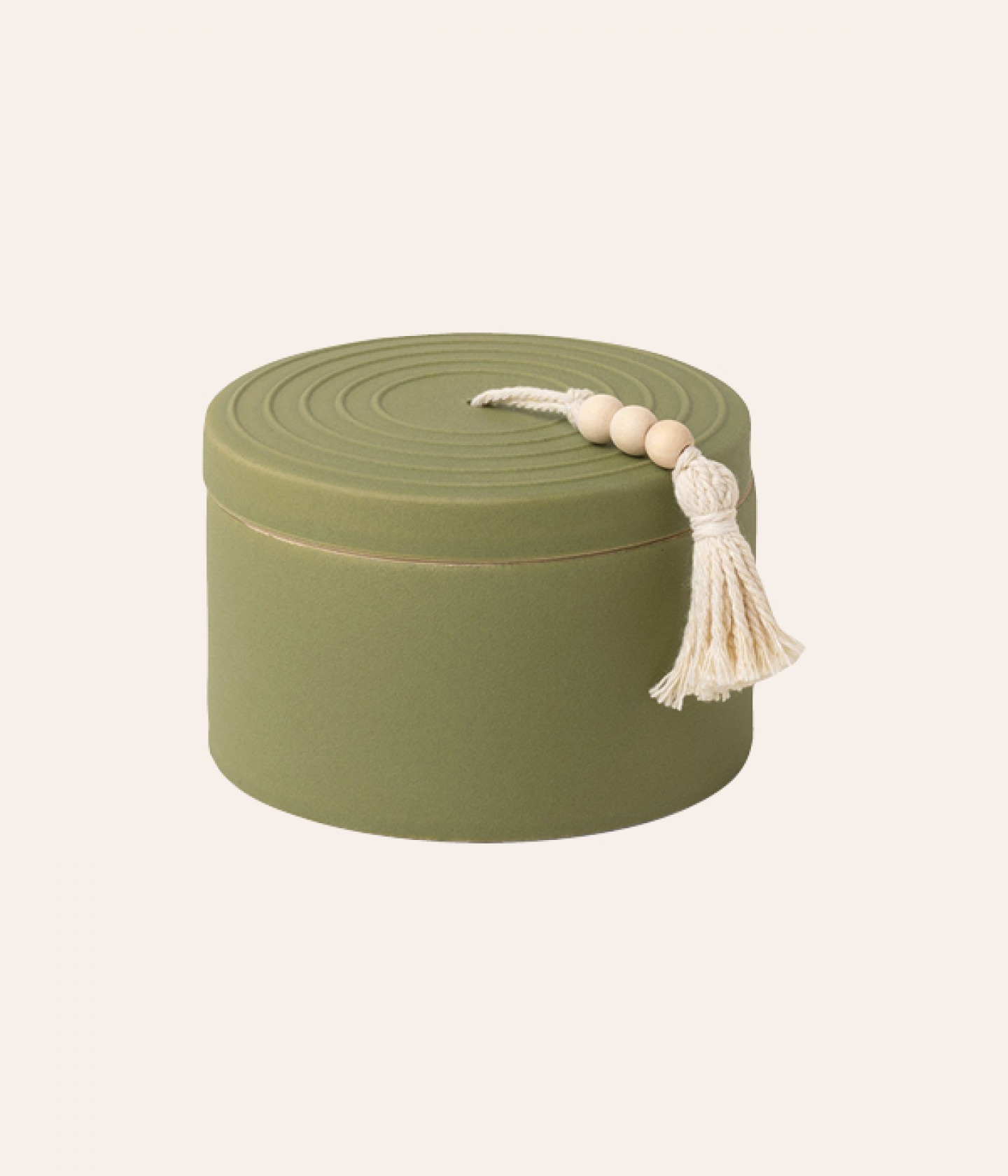 Cypress and fir ceramic lidded candle