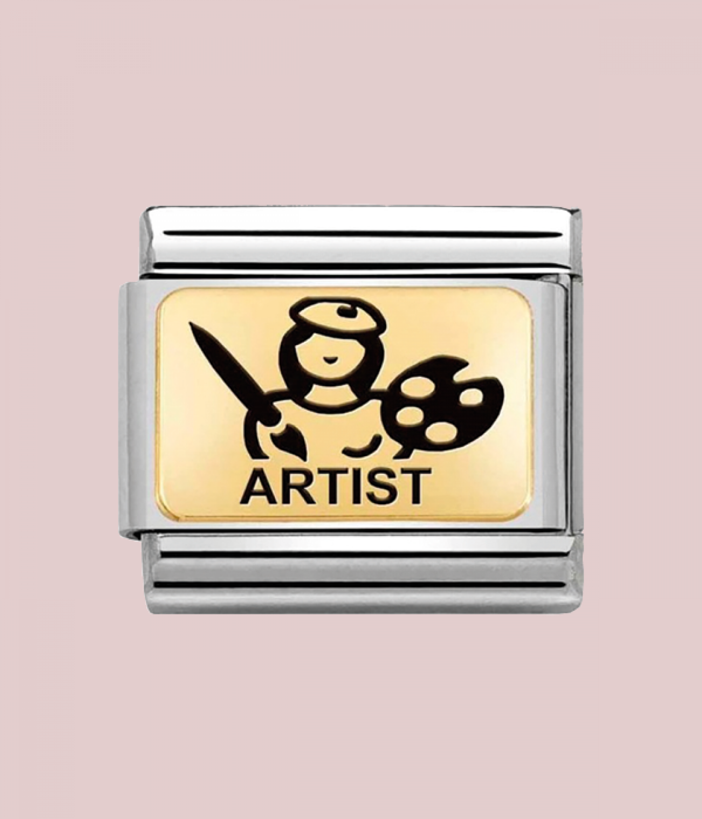 18ct gold and enamel artist charm