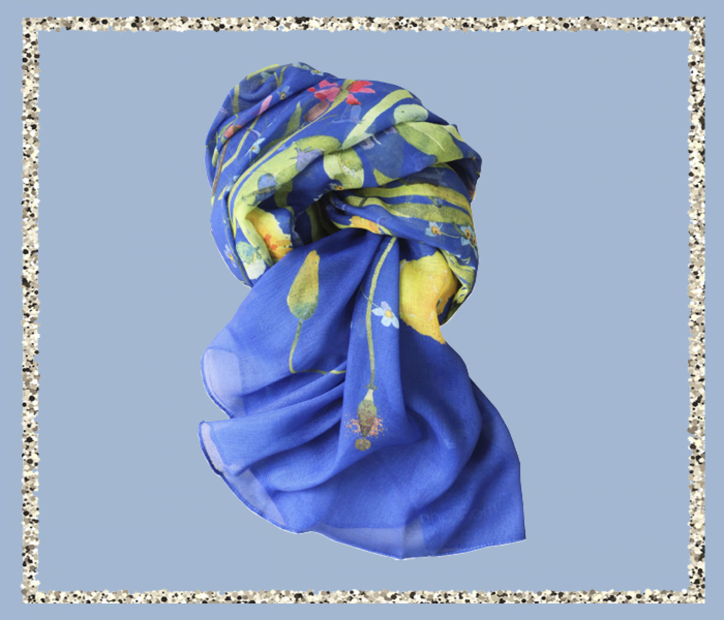 Blue Flowers casual scarf