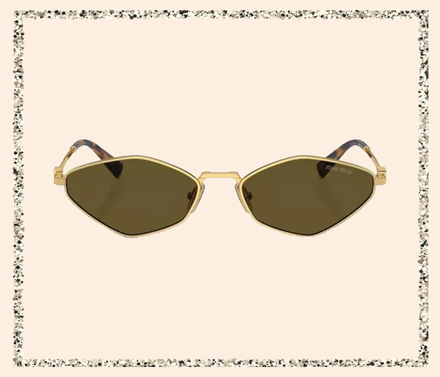 Irregular gold sunglasses