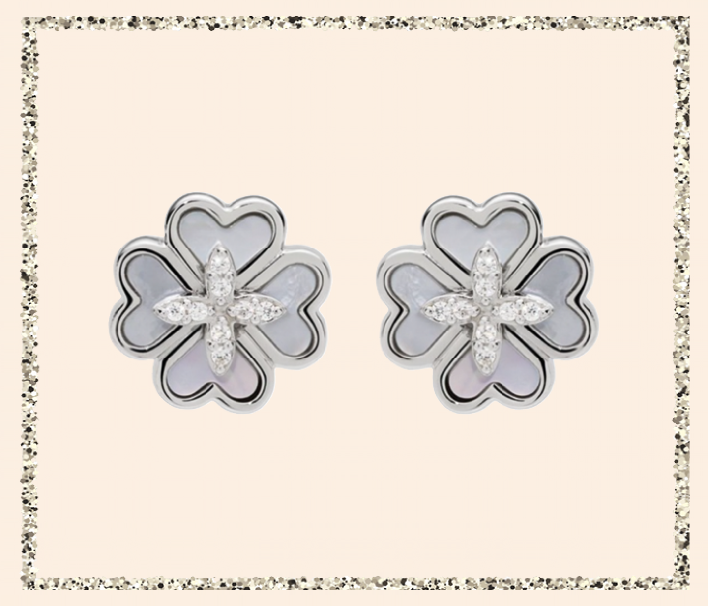 Mother of pearl clover earrings