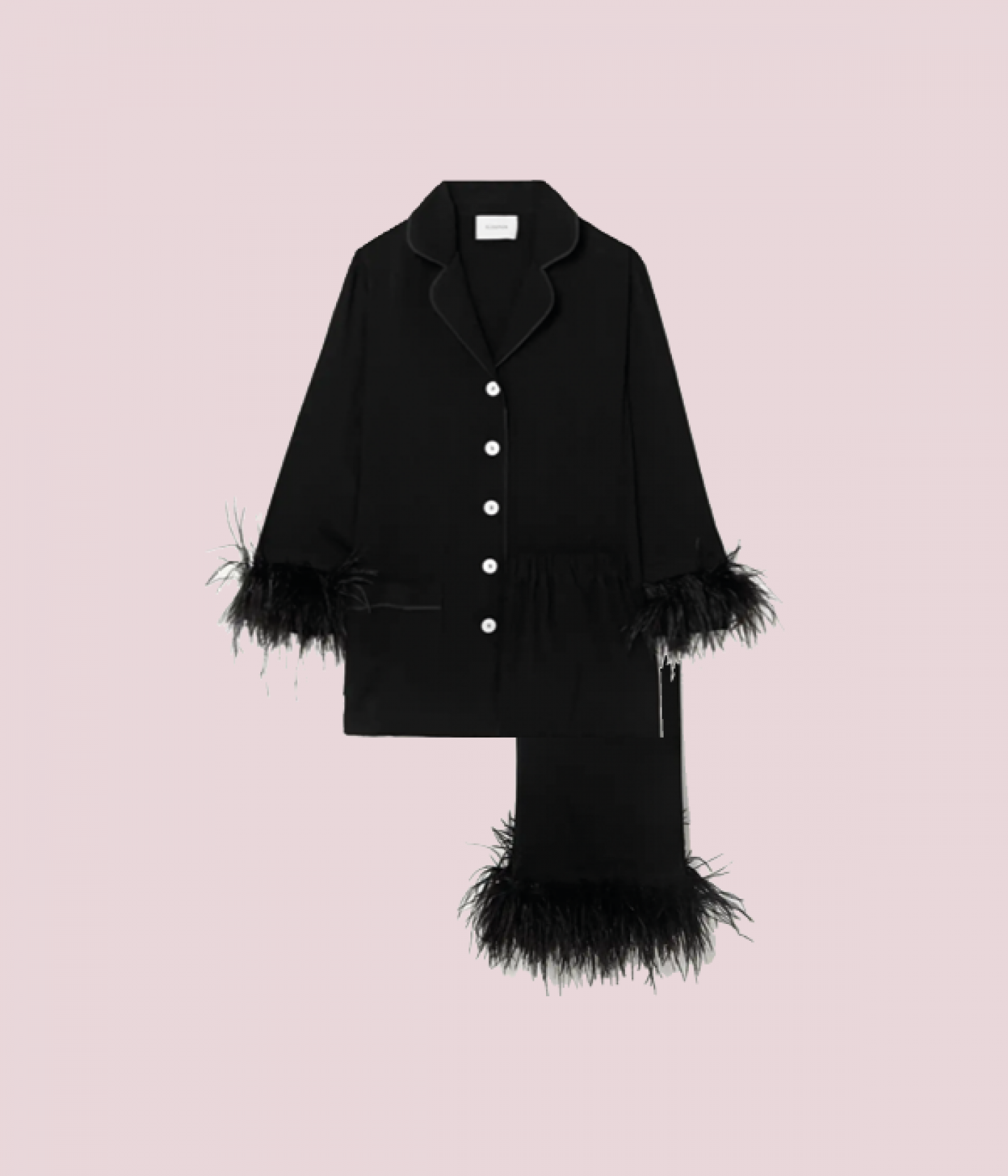 Feather trimmed pyjamas