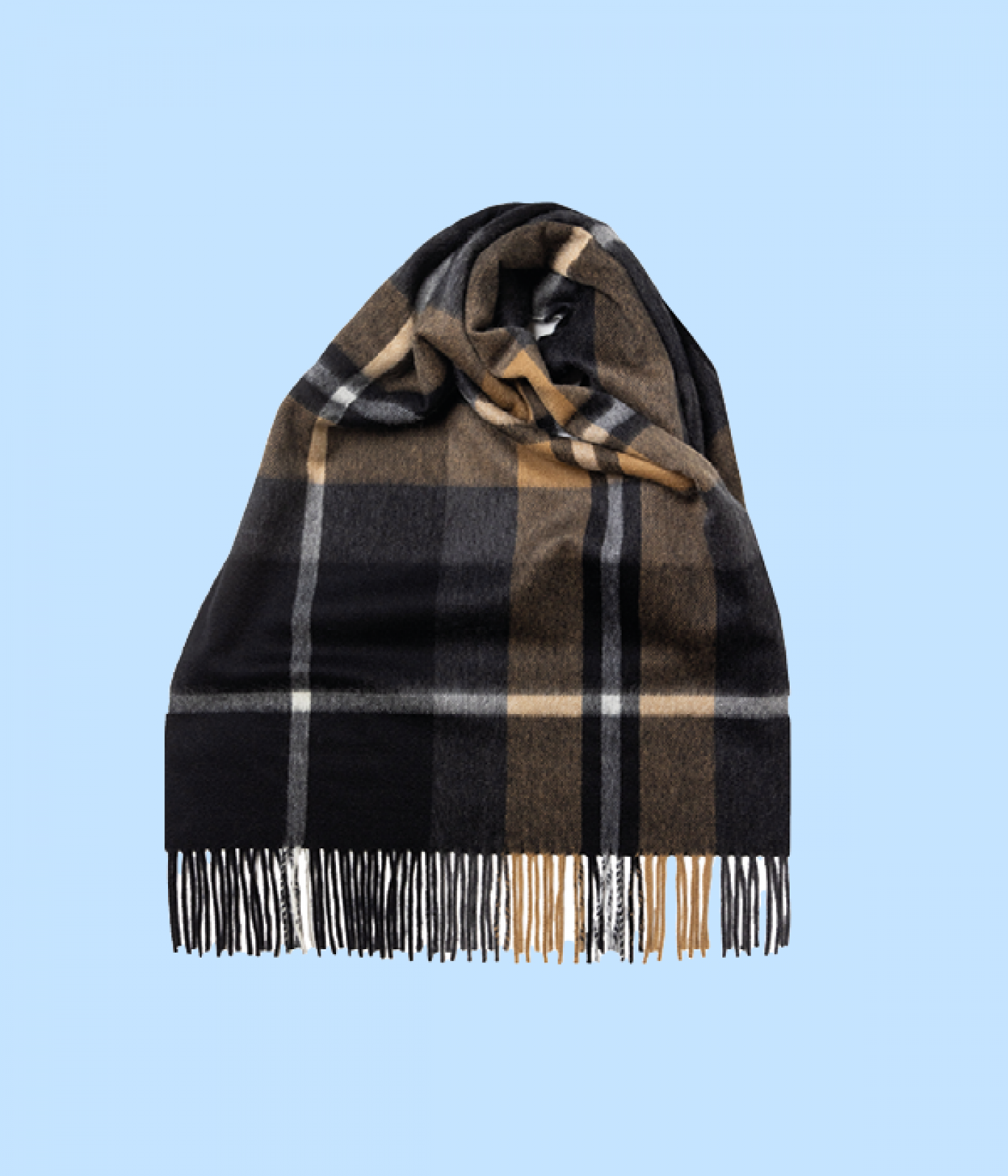 Check Ripple extra wide cashmere scarf