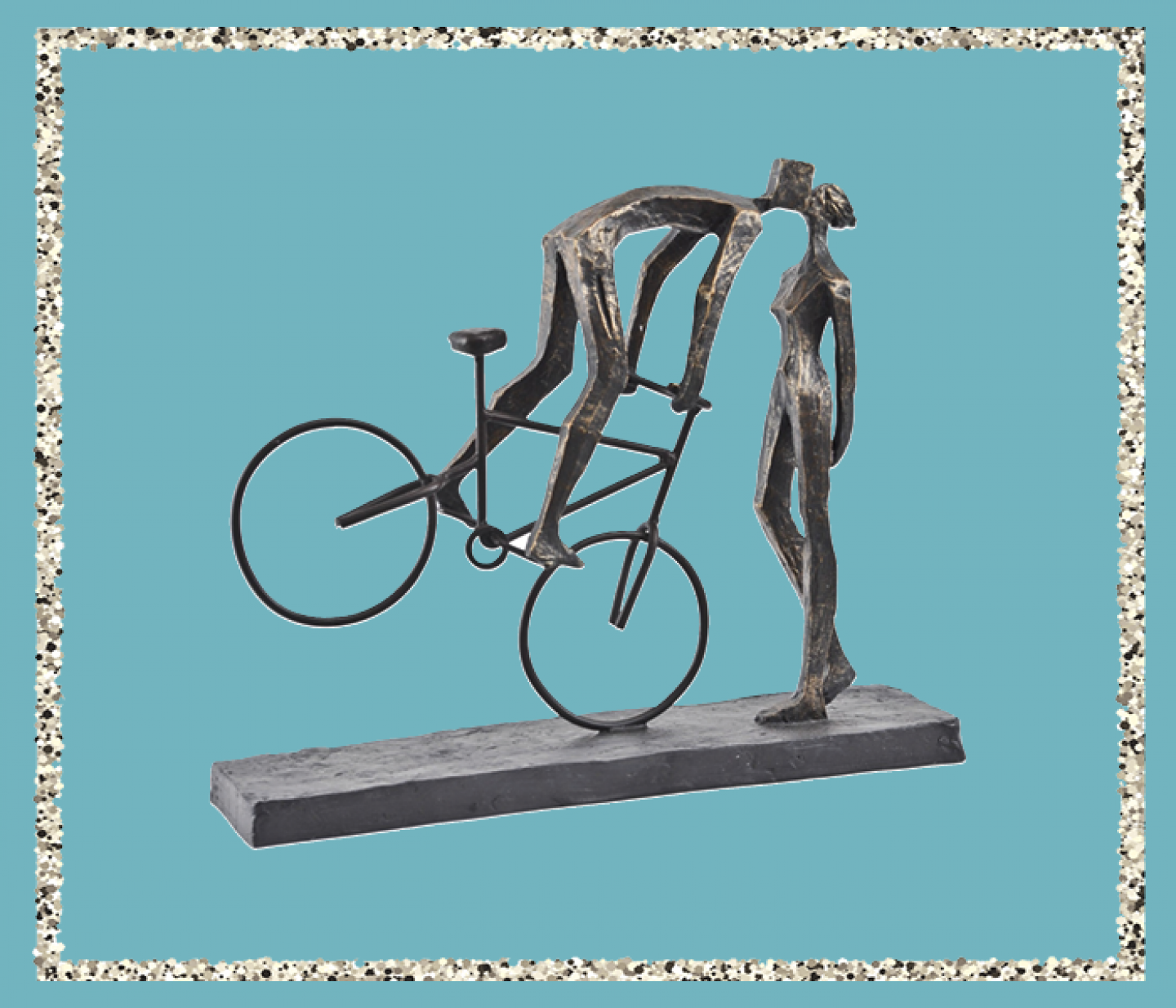 Bronze kissing couple resin sculpture with antique bronze finish