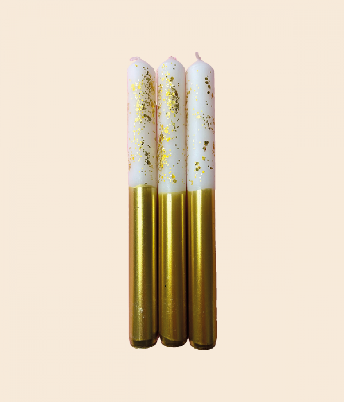 Dip dye dinner candle trio