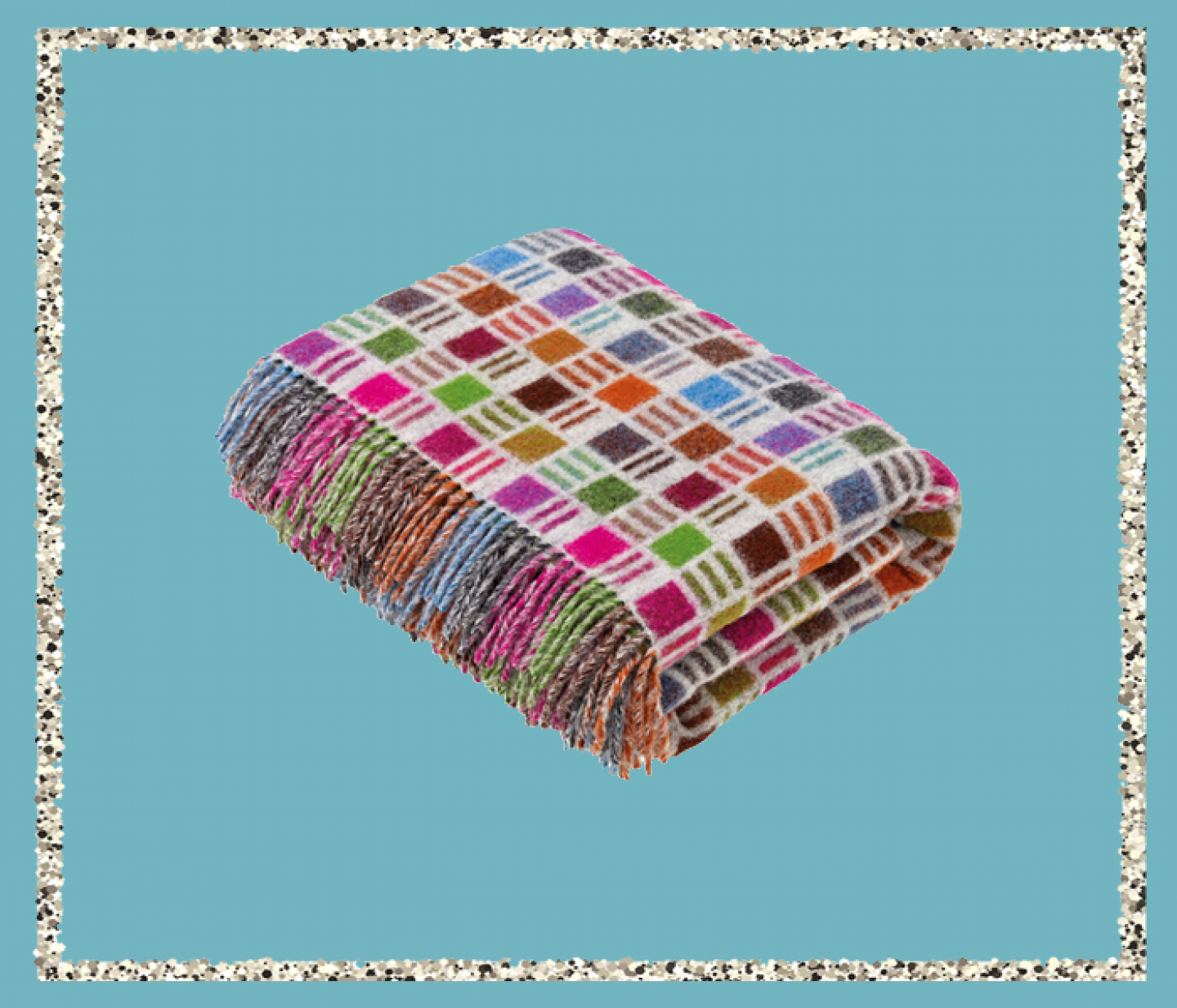 Multicolour merino throw
