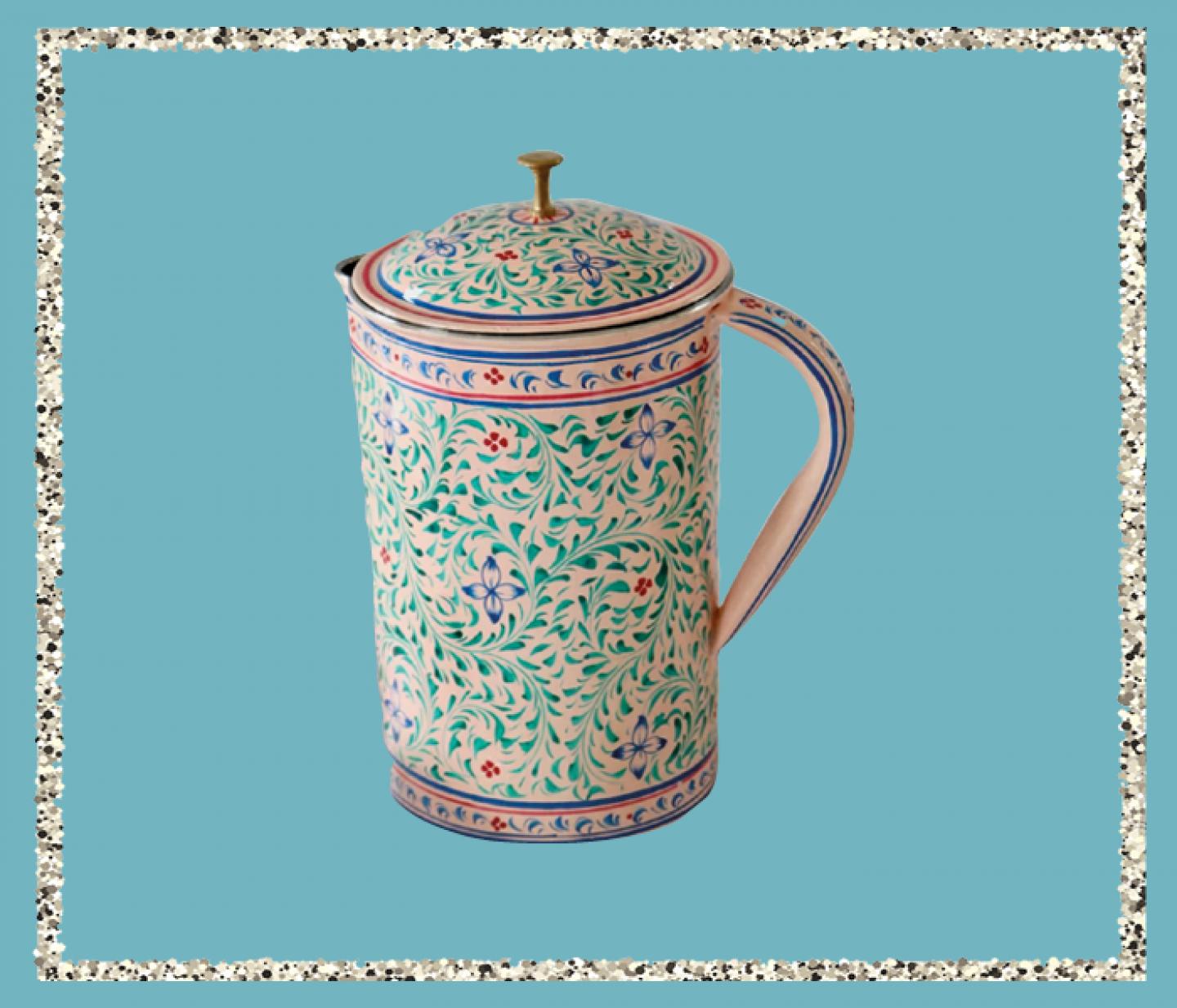 Painted water pitcher