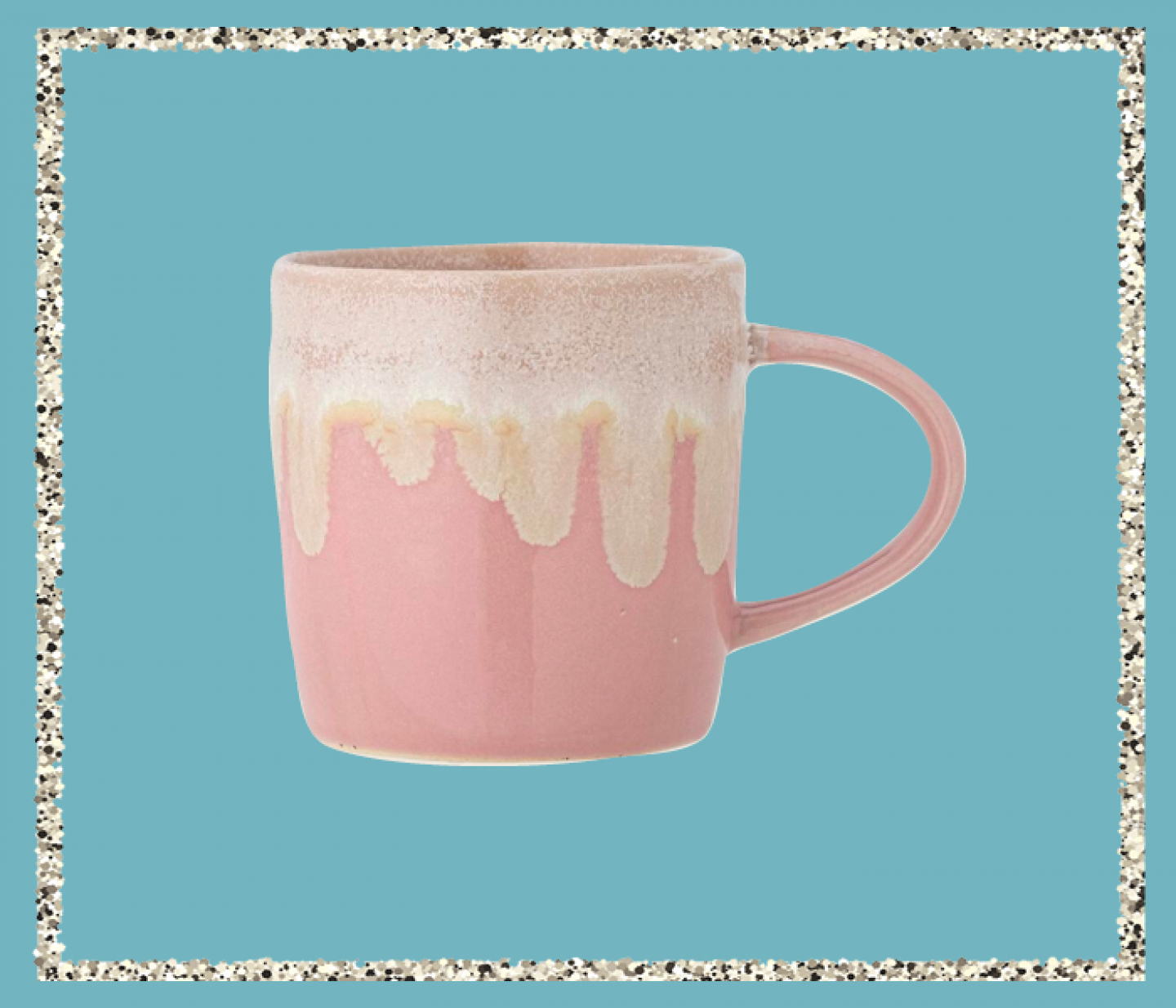 Stoneware Pink Drip mug