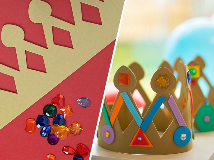 child making a paper crown