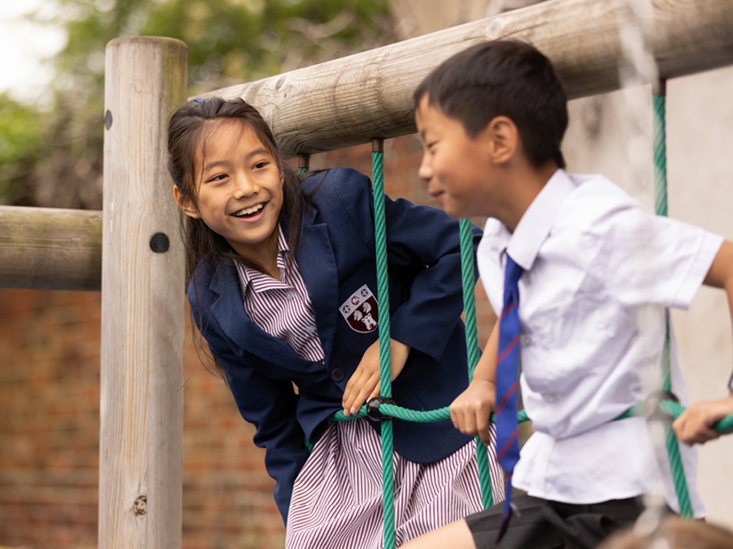 Young students playing