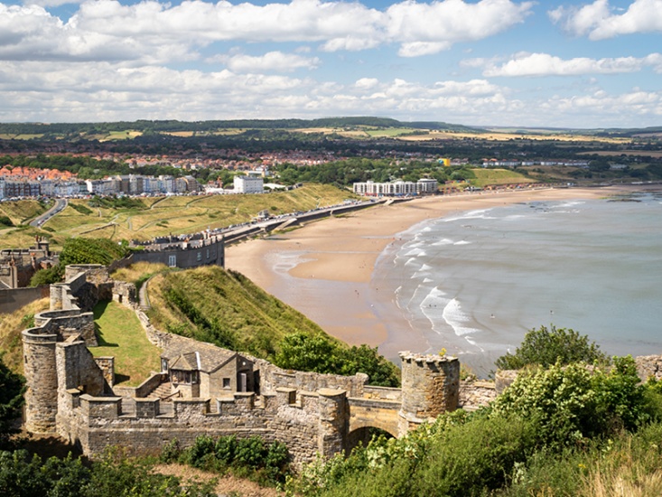 beach with a castle