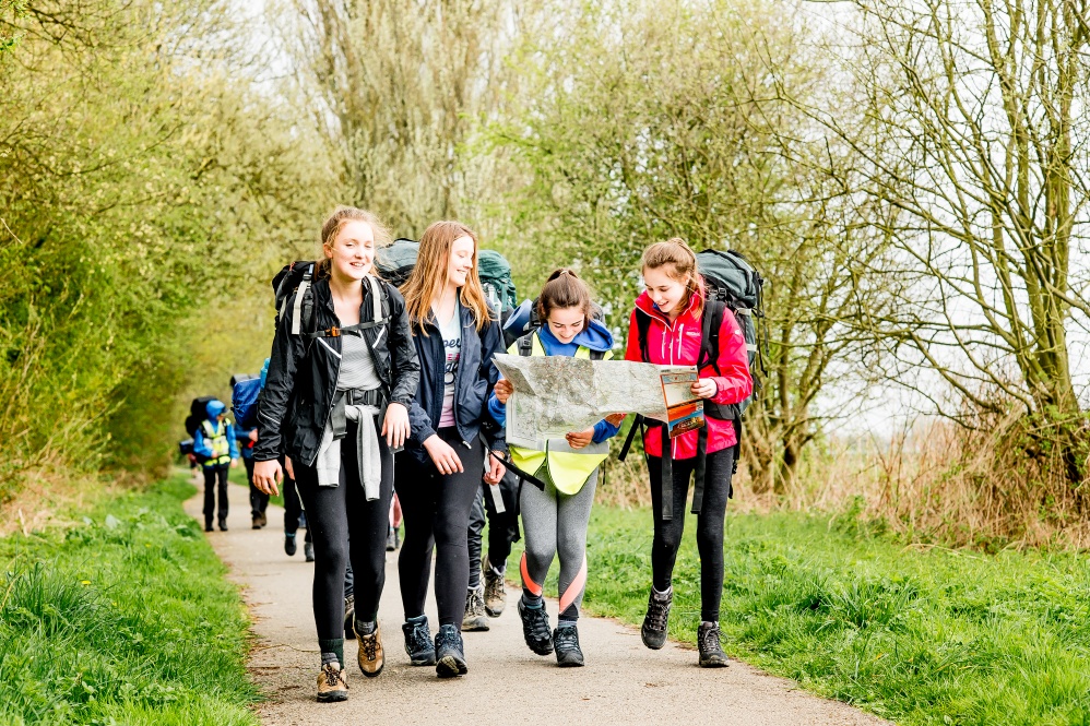 Group of girls doing the Duke of Edinburgh