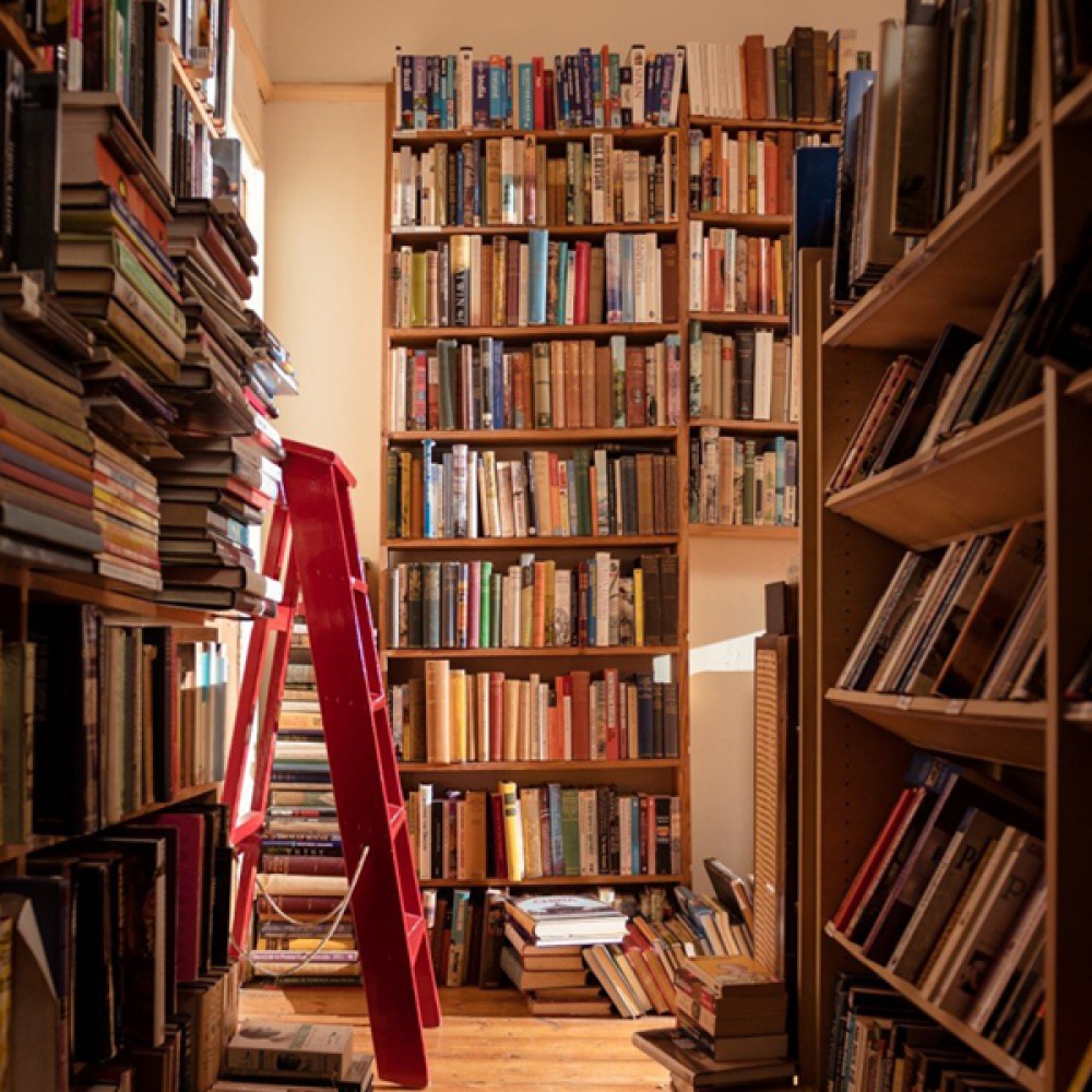 books and ladder