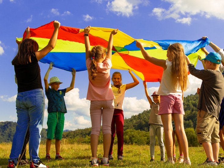 children playing outside