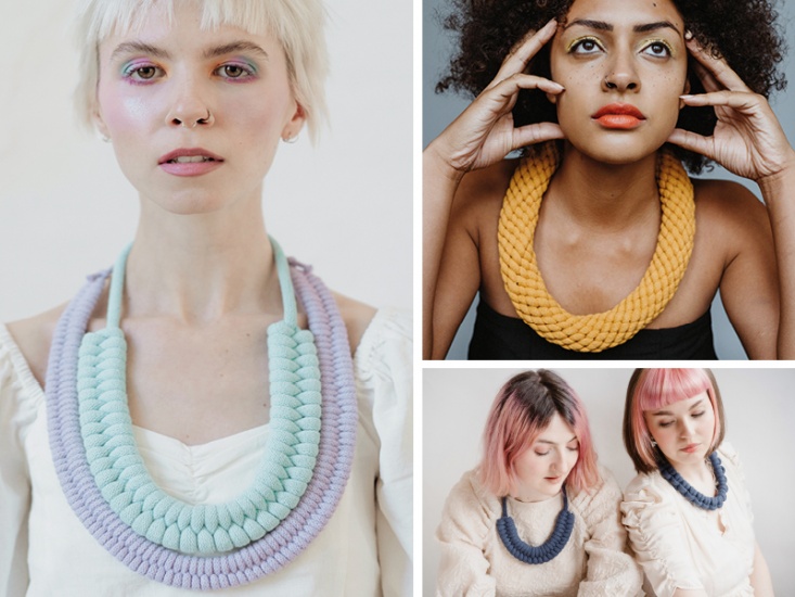 models wearing Beths necklaces