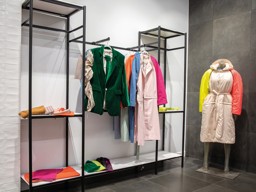 Clothes on racks
