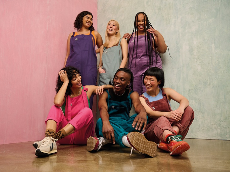 photo shoot of models wearing dungarees