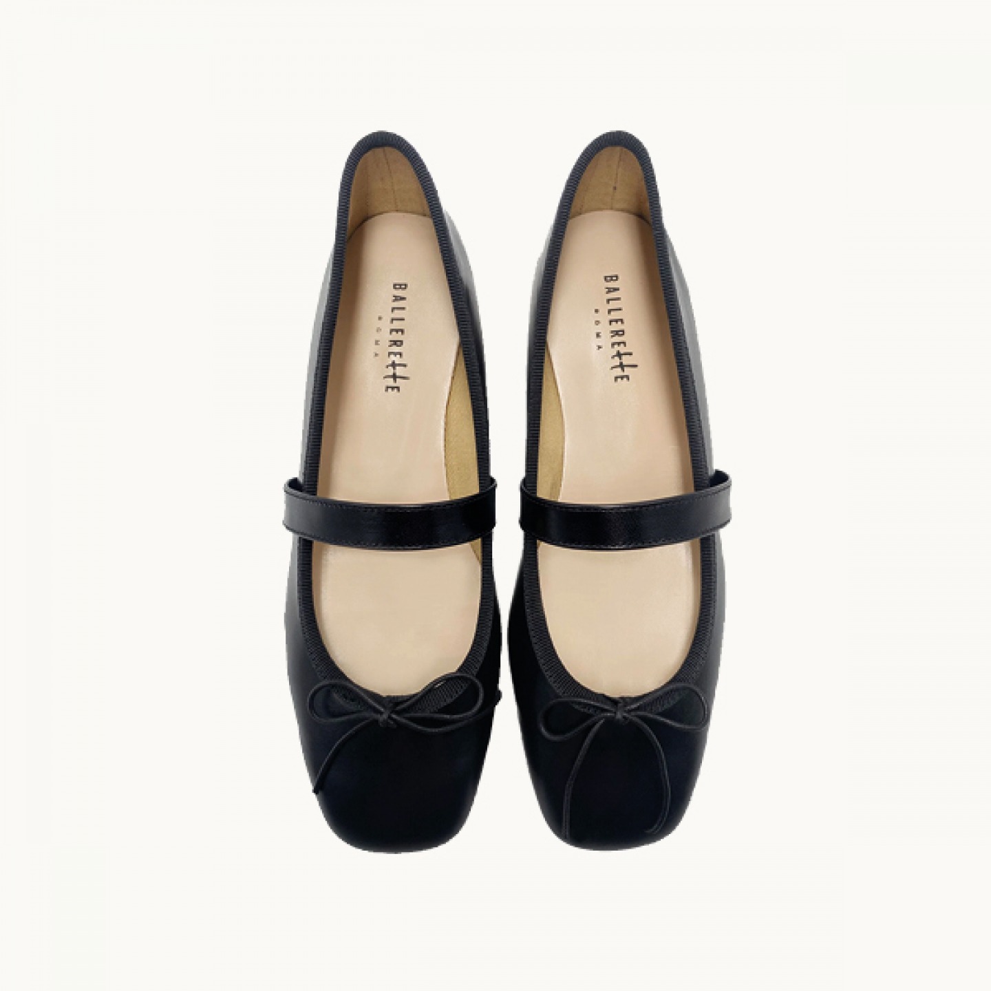 Square toe leather flats