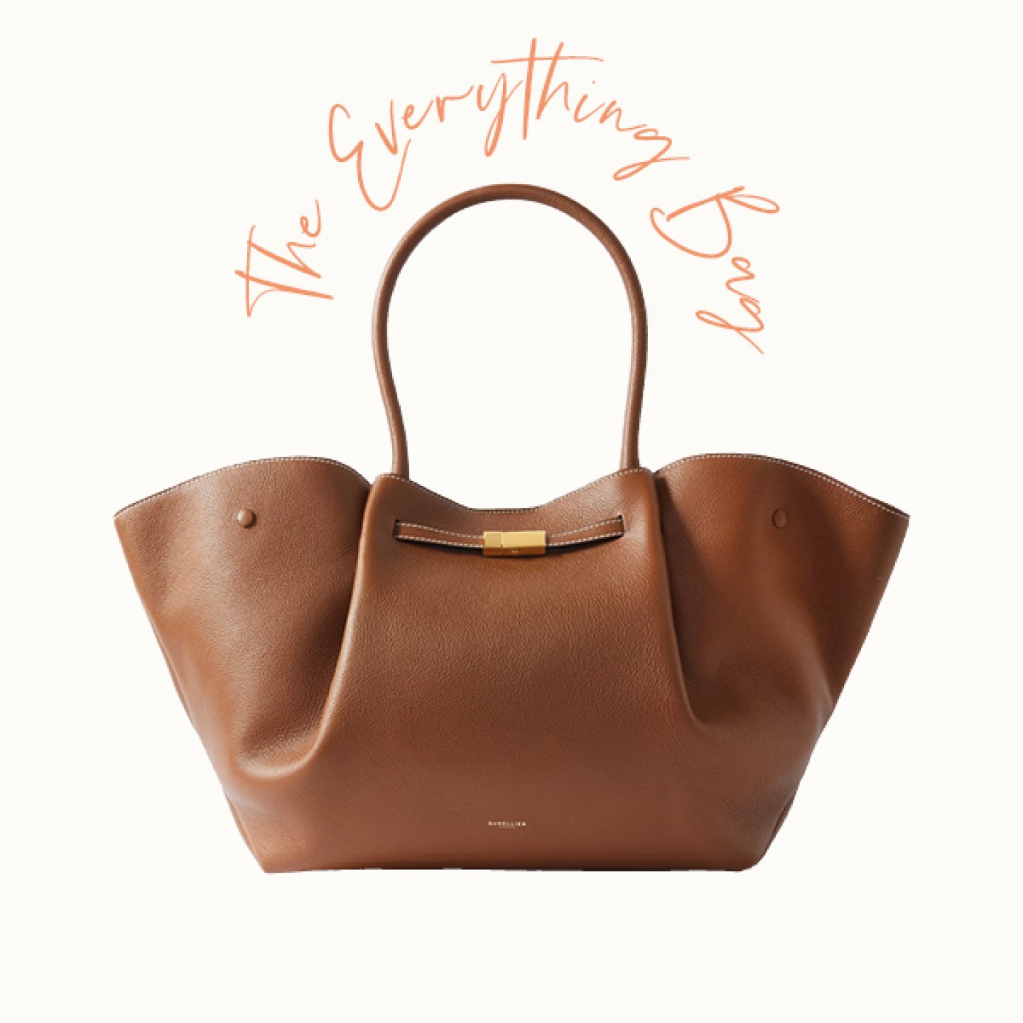 Brown leather tote bag
