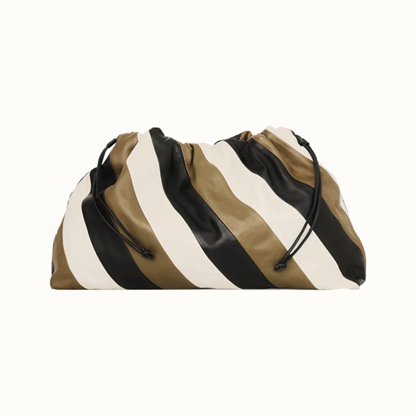 Striped oversized clutch bag