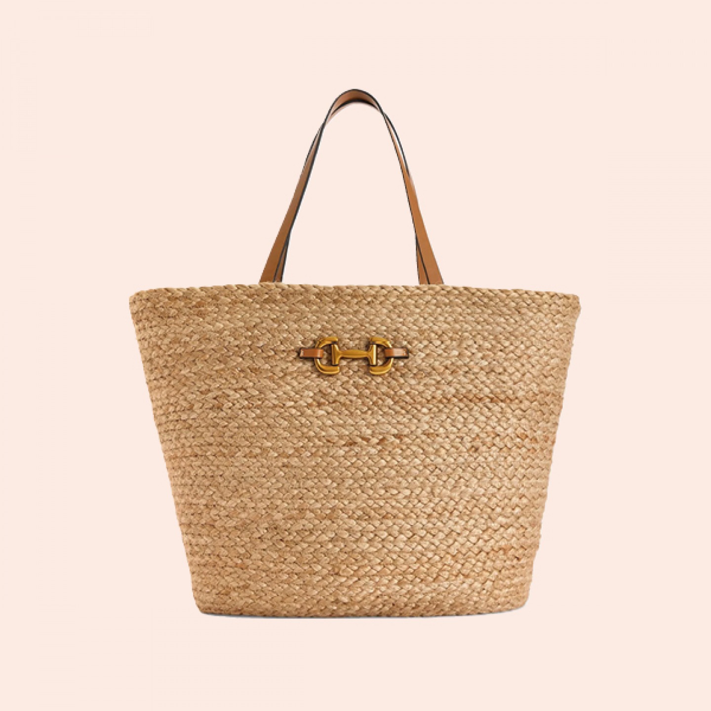 Snaffle raffia tote