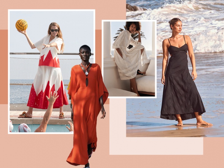 collage of models wearing summer dresses