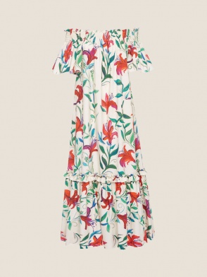 floral off the shoulder dress