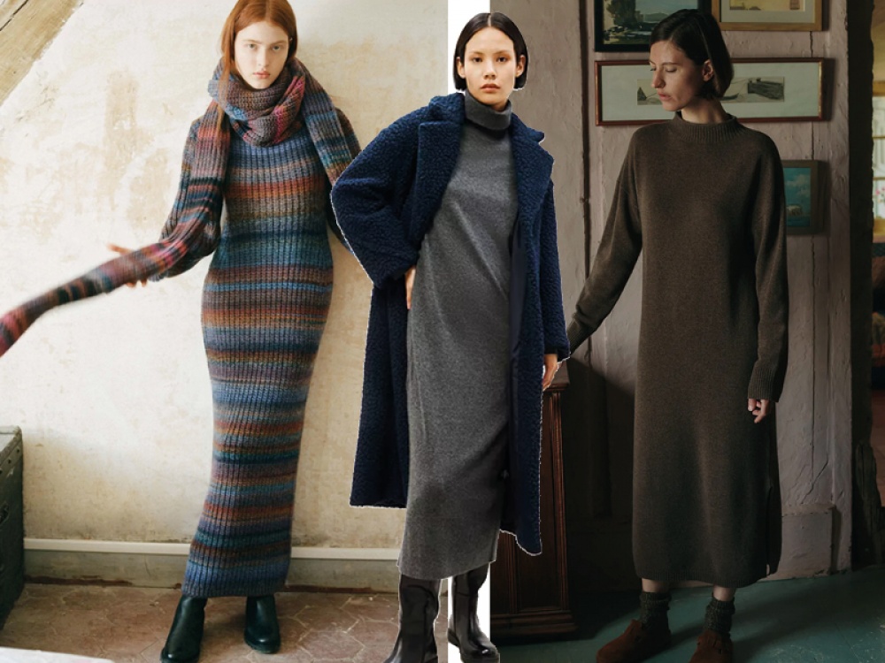 models wearing knitted dresses