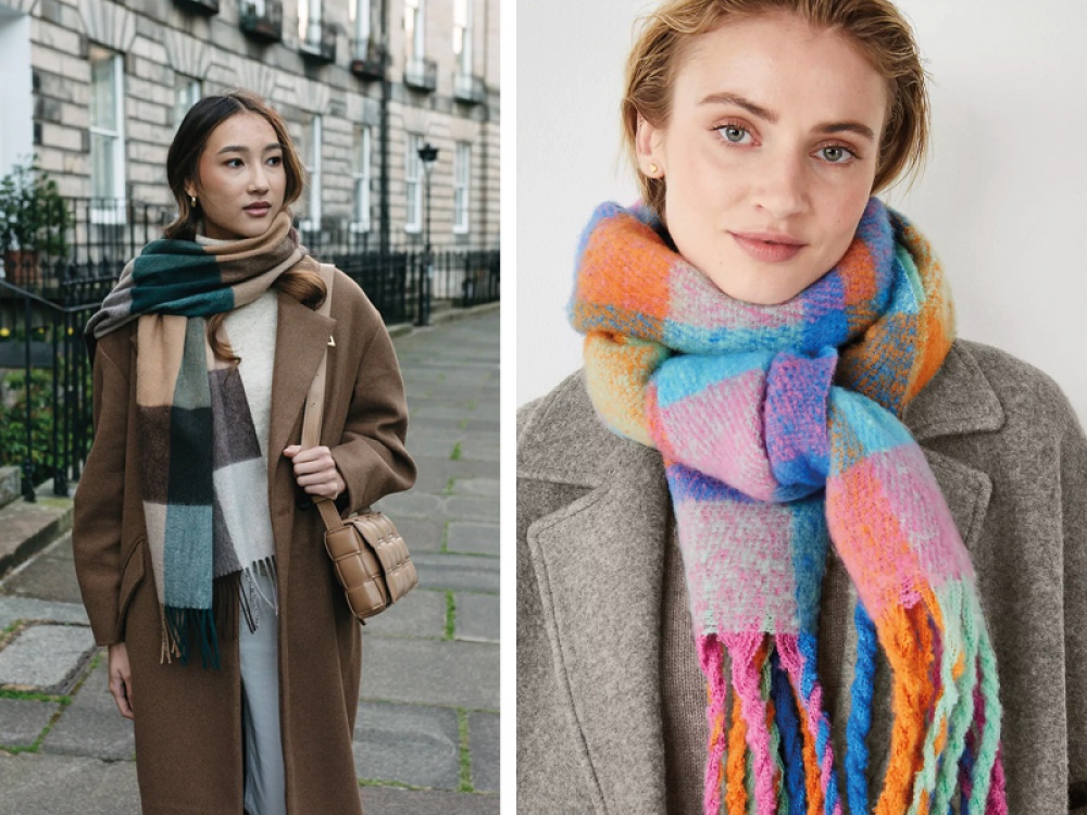 women wearing a coloured scarf