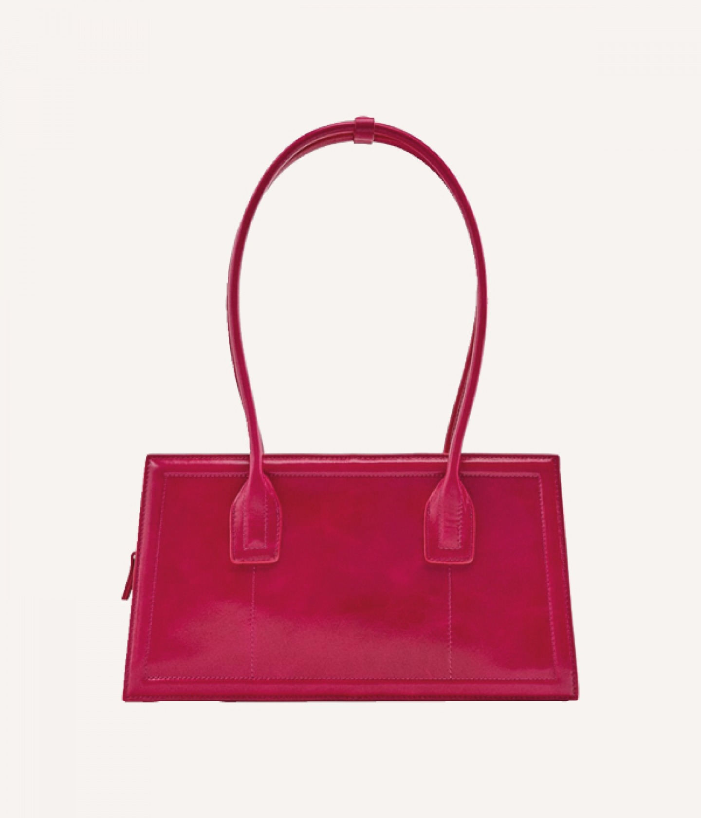 Red leather shoulder bag