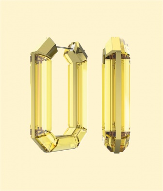 gold/yellow straight edged hoop earrings