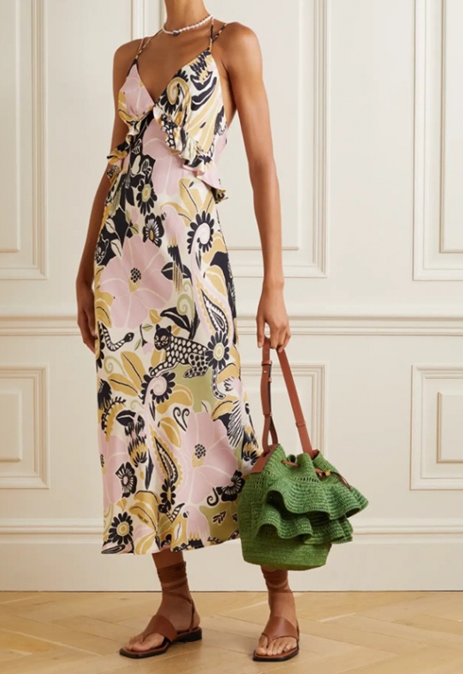 Ruffled print dress