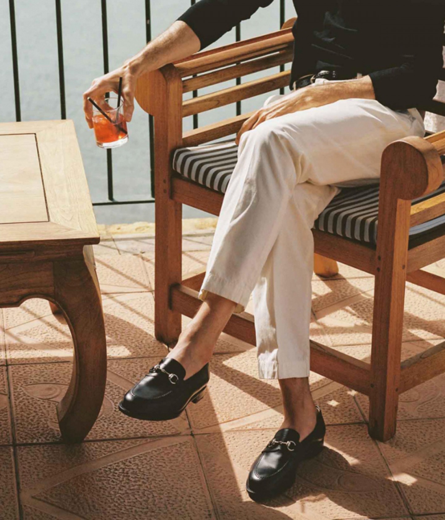 Model wearing Horsebit loafer