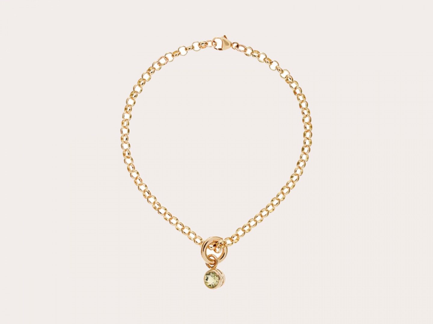 9 carat gold and lemon quartz belcher bracelet