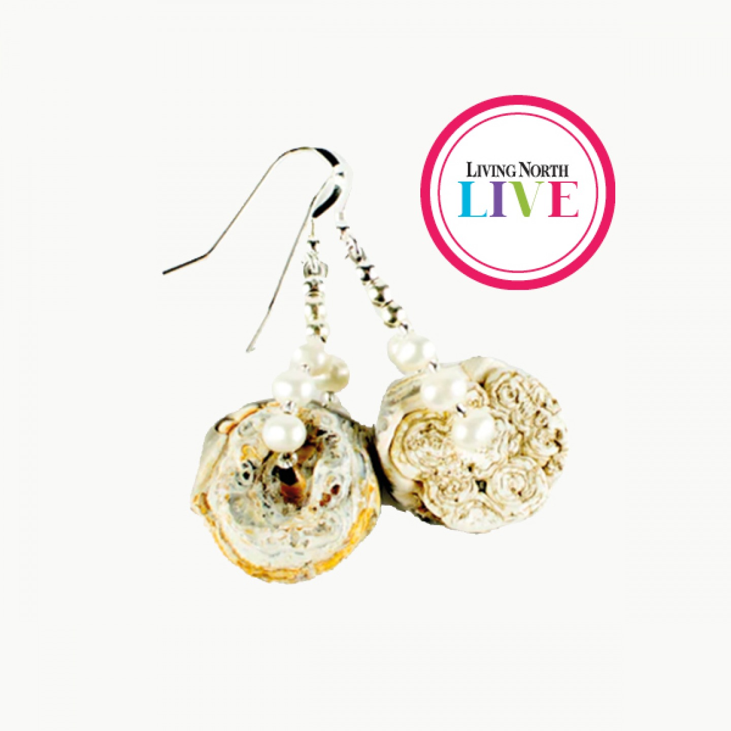 Sun agate and pear earrings