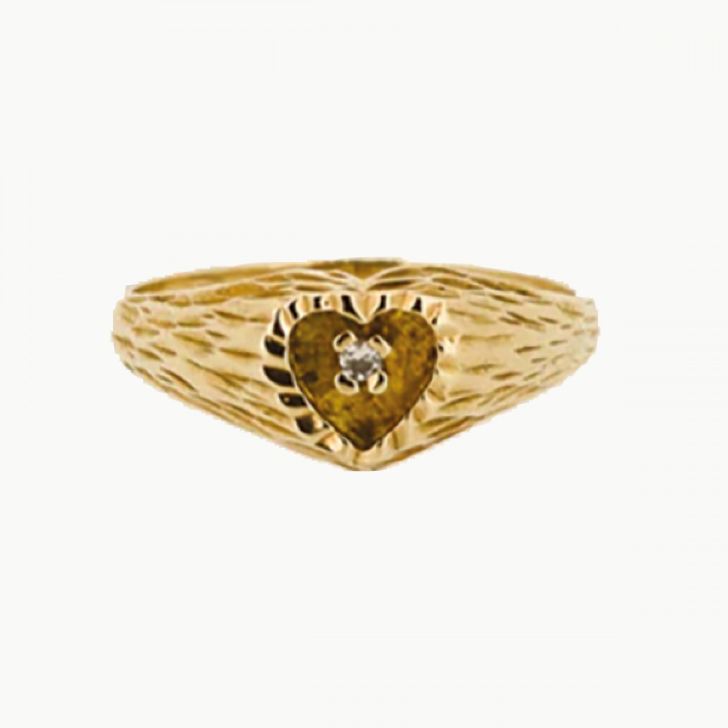 Vintage diamond heart signet ring